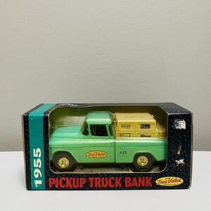 Vtg 1993 ERTL 1955 True Value Teal Pickup Truck Locking Bank Die-Cast Scale 1/25
